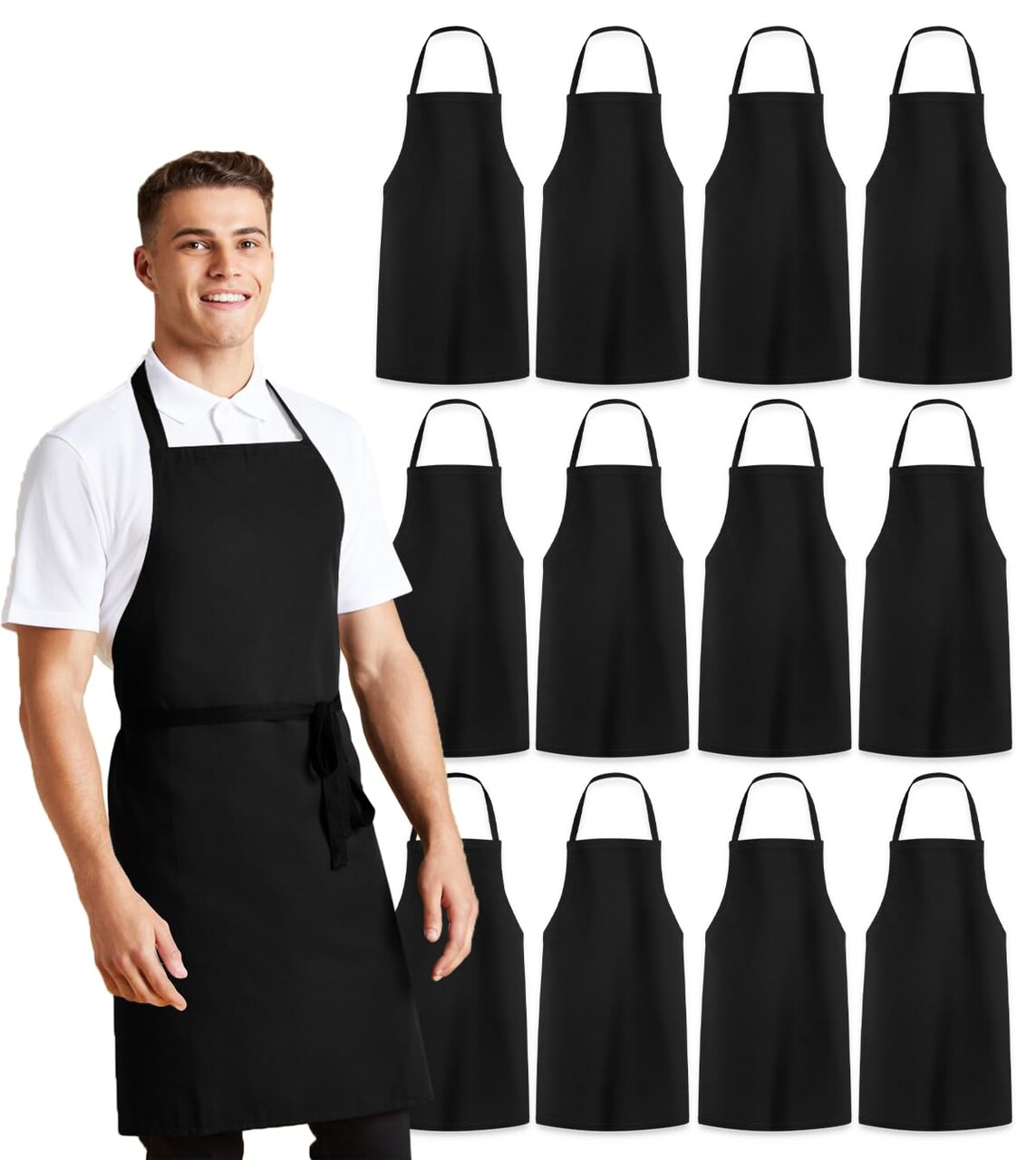 Black Apron for Women Black Aprons Bulk Chef Apron for Men Grilling Aprons for Men